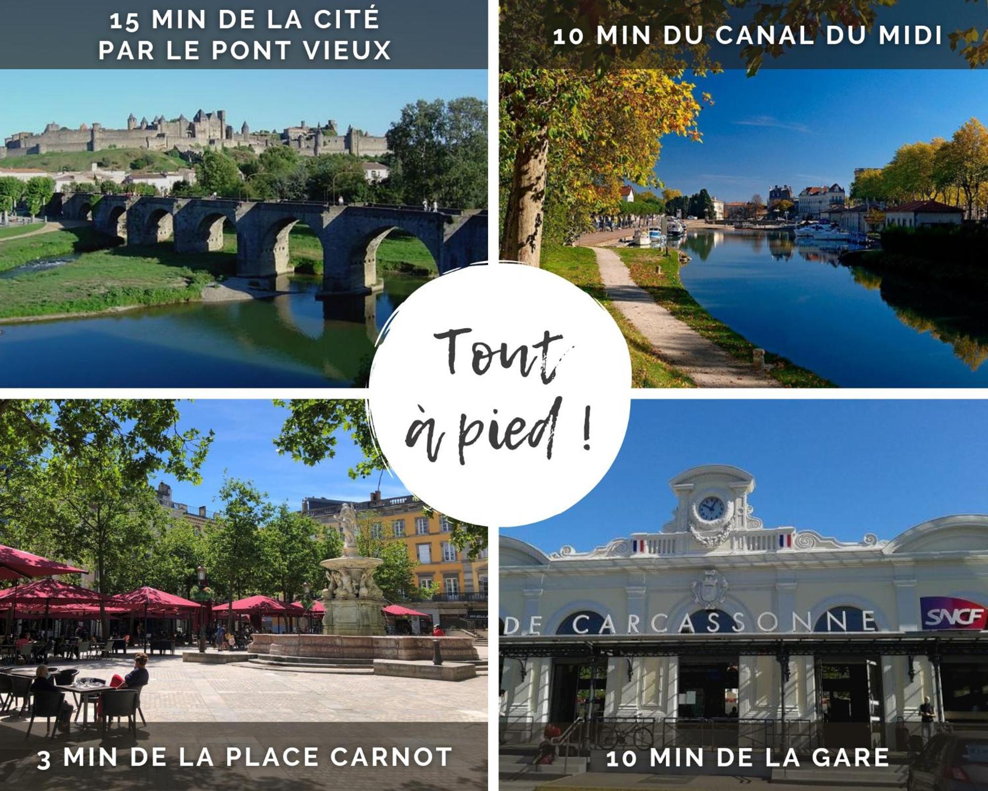 Le Marty - Wifi - Central - Climatison - Parking Gratuit Carcassonne Esterno foto